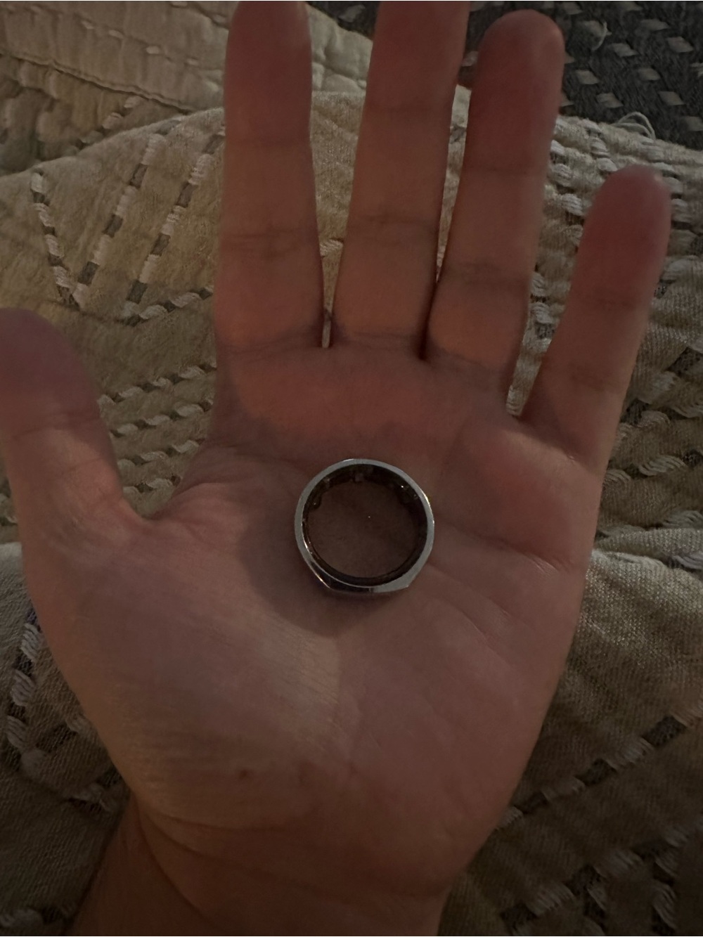 Oura Heritage Silver Smart Ring - Polished Metallic Finish - Size 10